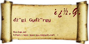 Ági György névjegykártya